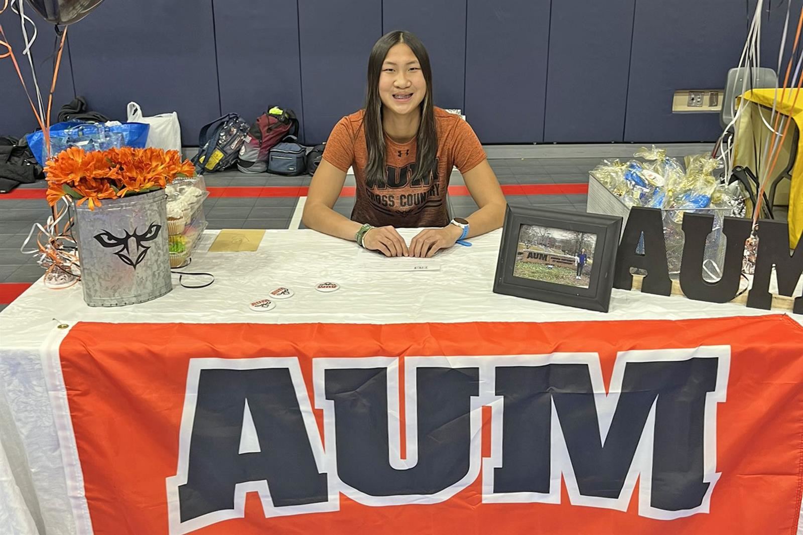Cypress Ranch High School senior Sarah Mulholland signed a letter of intent to Auburn University at Montgomery.